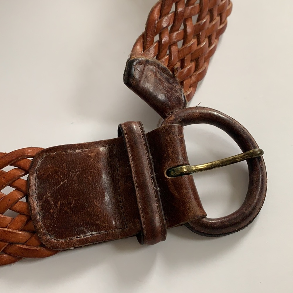 Vintage leather braided belt 32” fits up to 29W - Picture 4 of 6